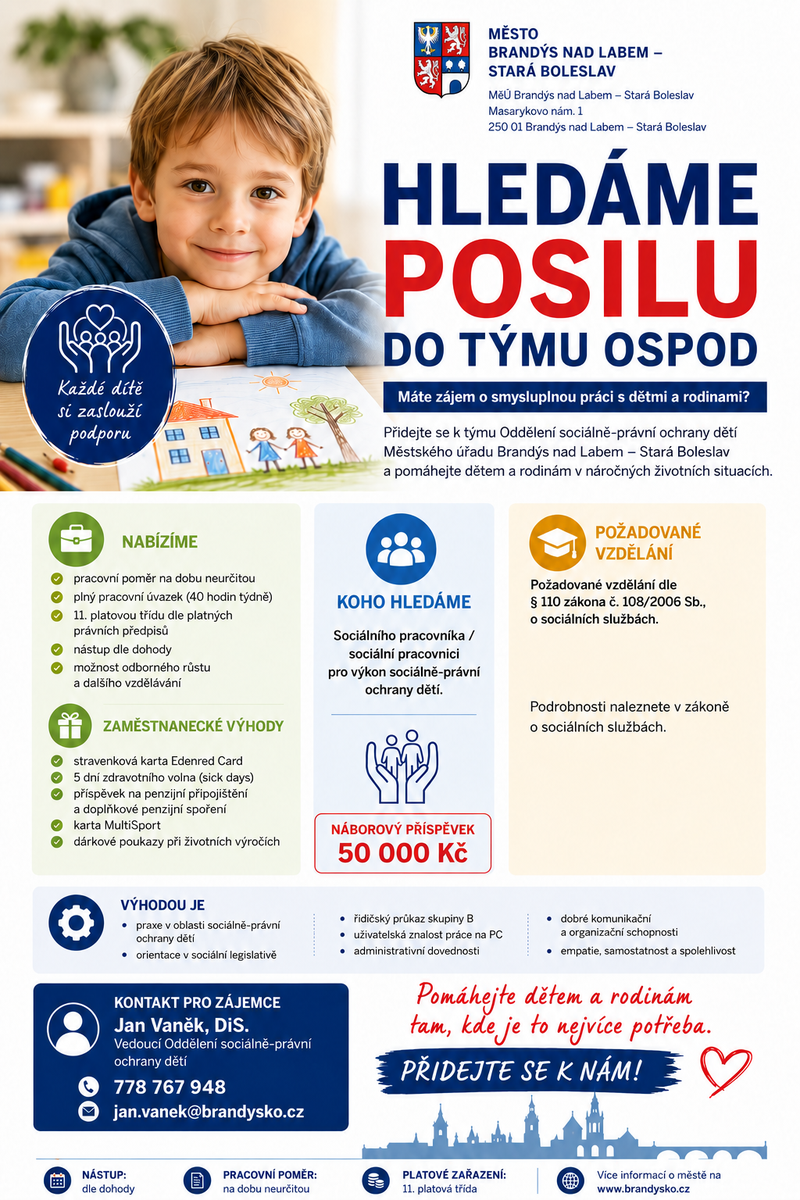 Letáček OSPOD - nábor pracovníků