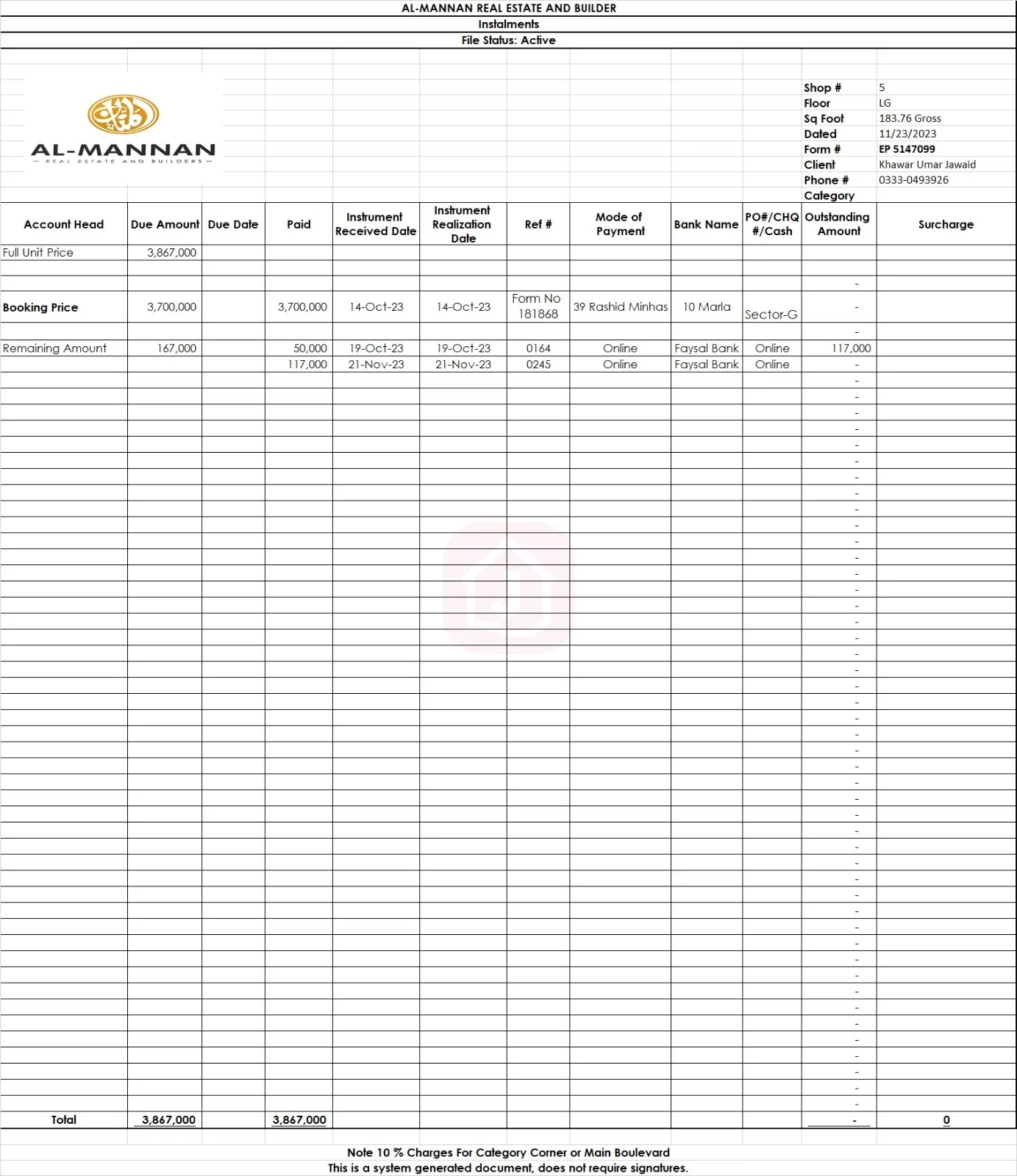 Arabian 99 Mall Basement Shop available for sale in Bahria Orchid Phase 4, Lahore