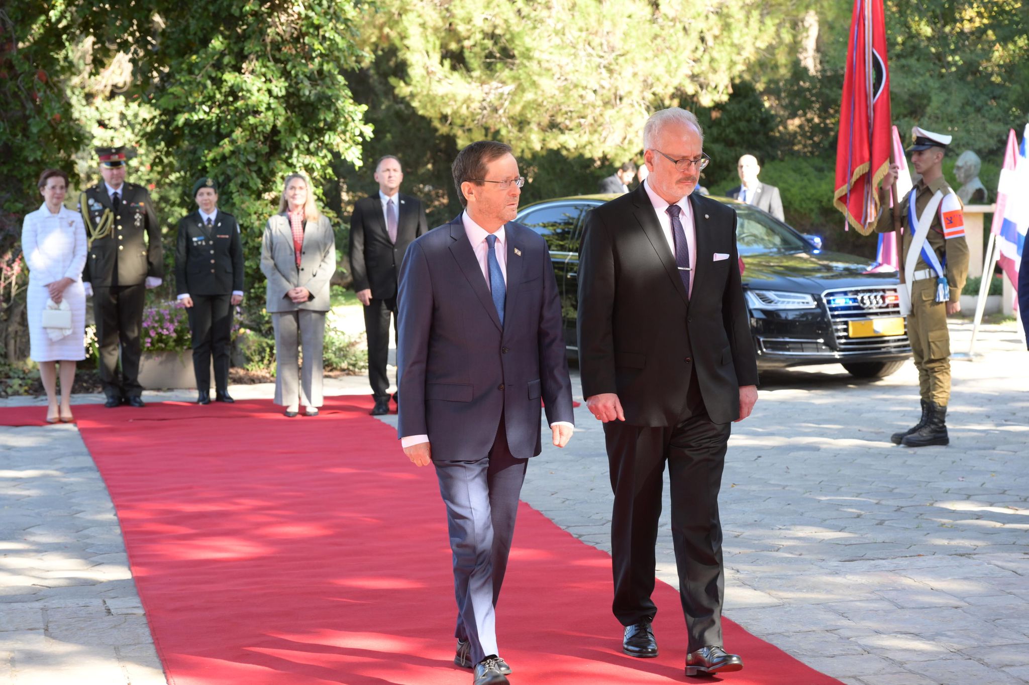 נשיא המדינה ערך טקס קבלת פנים ממלכתית לנשיא לטביה