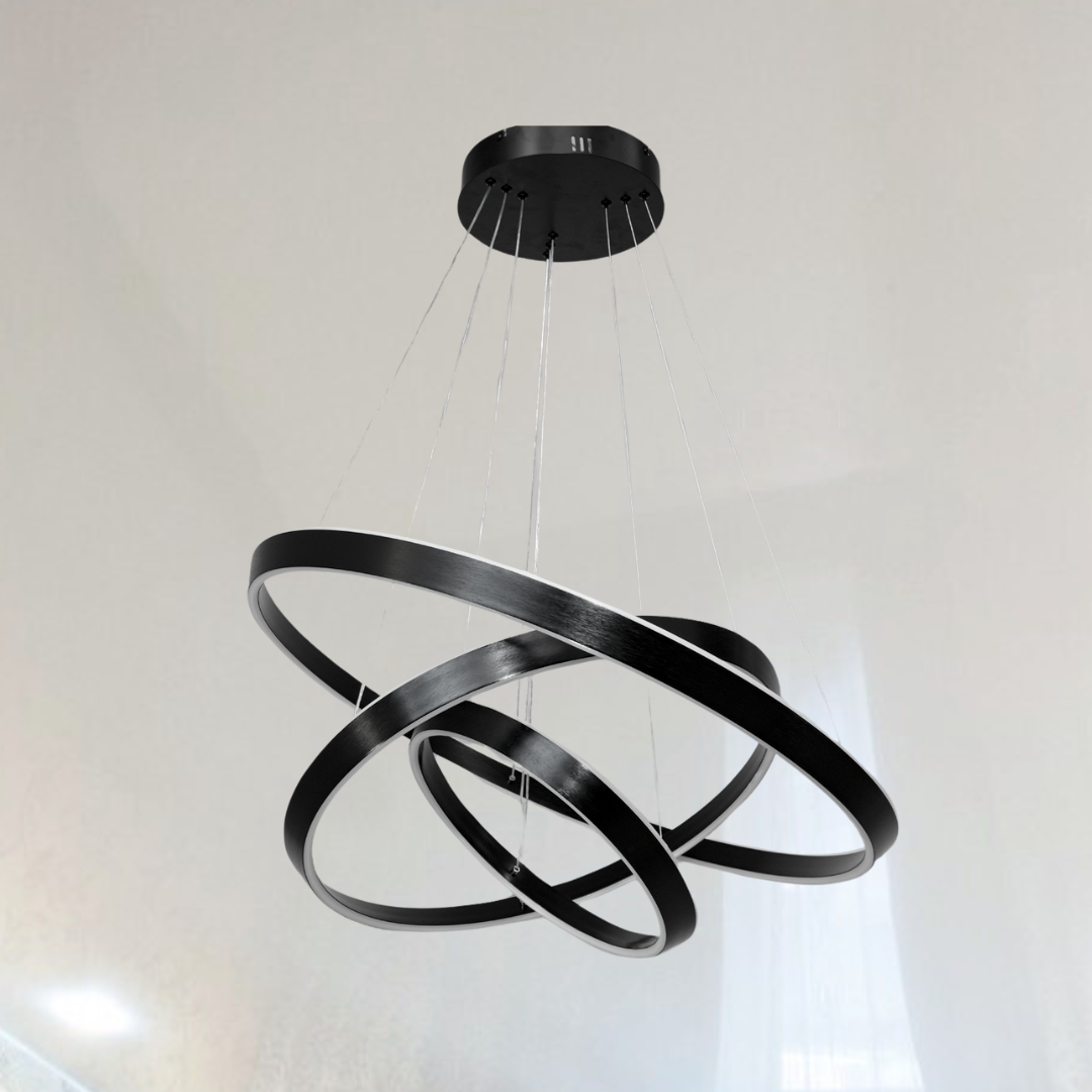 Підвісна світлодіодна люстра красиво доповнить інтер'єр у стилі hi-tech