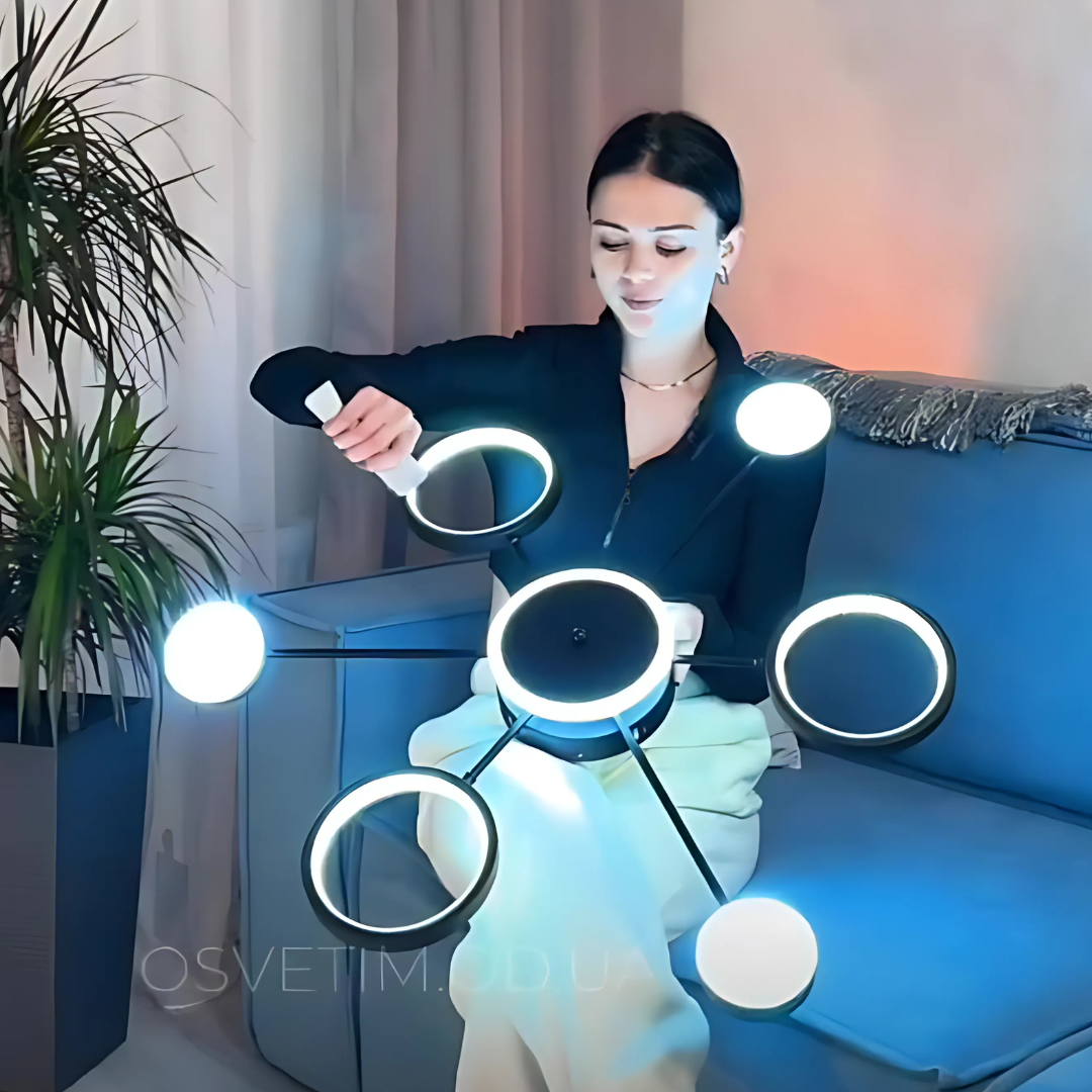 Люстра LED на 7 джерел світла, корпус метал, плафон акрил