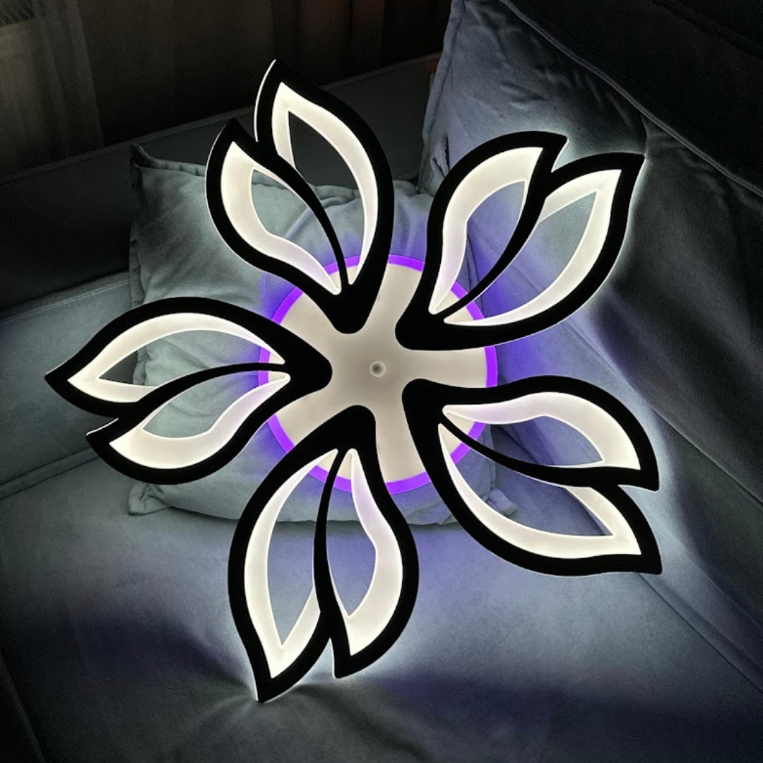 Люстра 130W с тремя режимами света и управлением с пульта — теплый, нейтральный, холодный