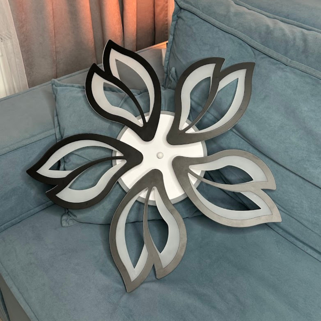 Светодиодная люстра с пультом 1182/5BK 130W — черная модель с RGB-подсветкой