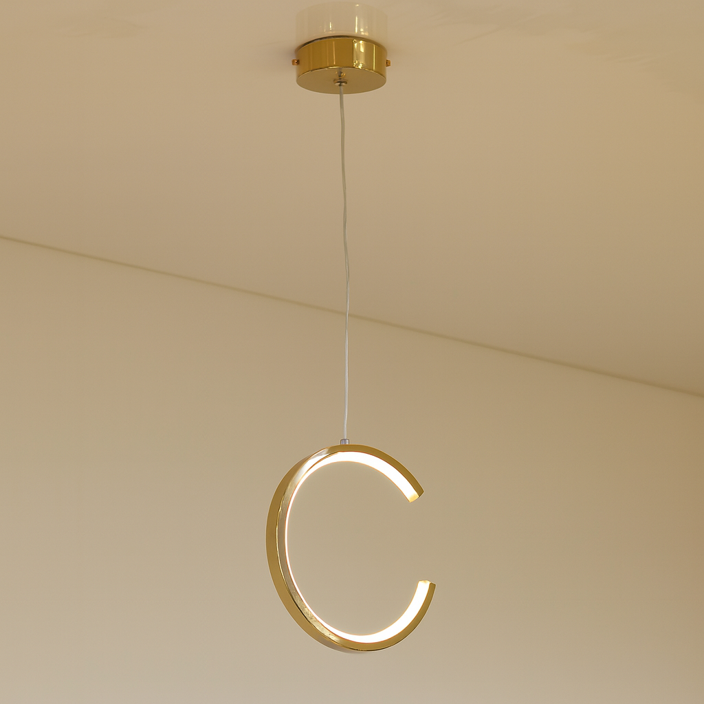 Светодиодный светильник подвесной 9 Вт круглый элемент золото в интерьере Киев