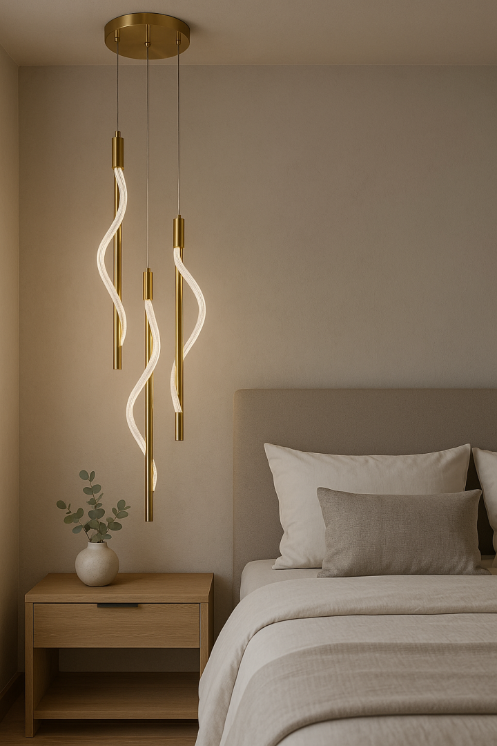 Люстра подвесная тройная в бронзе для кухни или спальни — купить онлайн