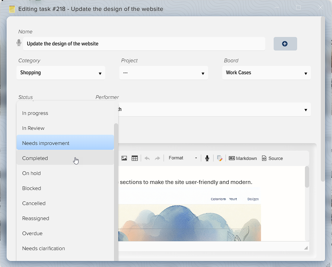 How to manage tasks in Elbuz