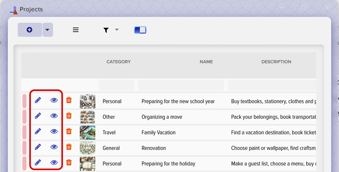 How to manage projects in Elbuz