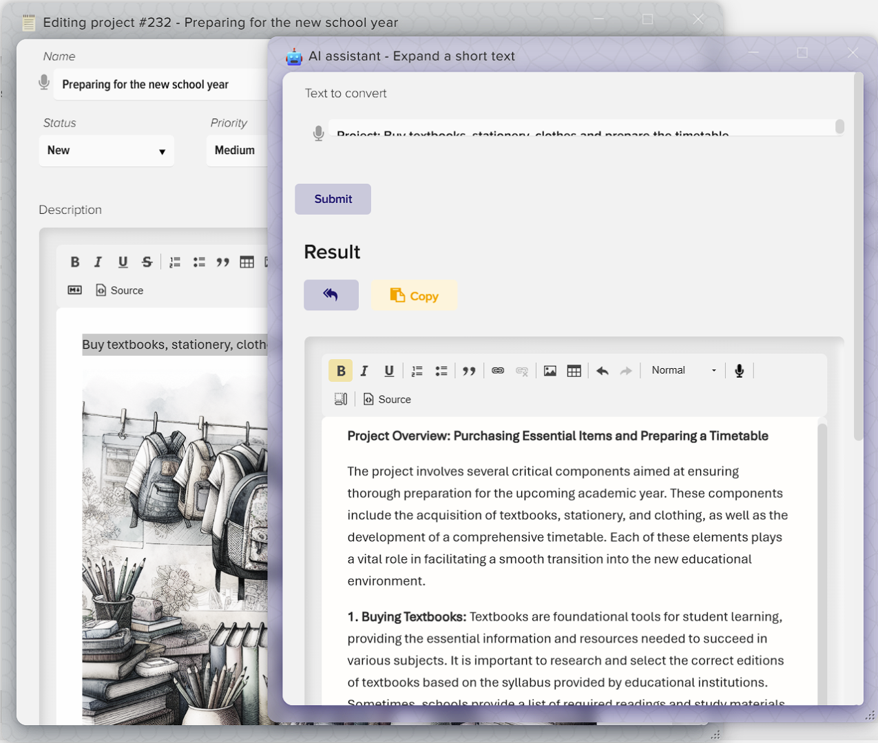 How to manage projects in Elbuz