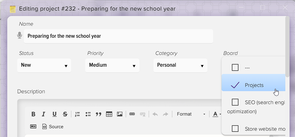 How to manage projects in Elbuz