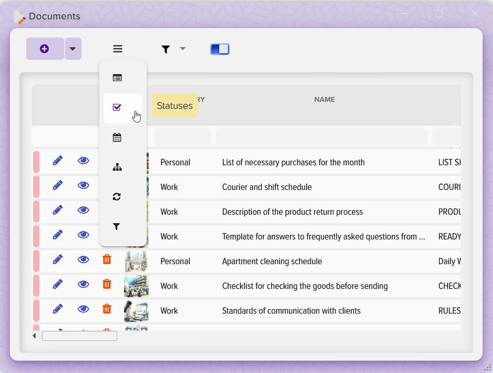 How to manage documents in Elbuz