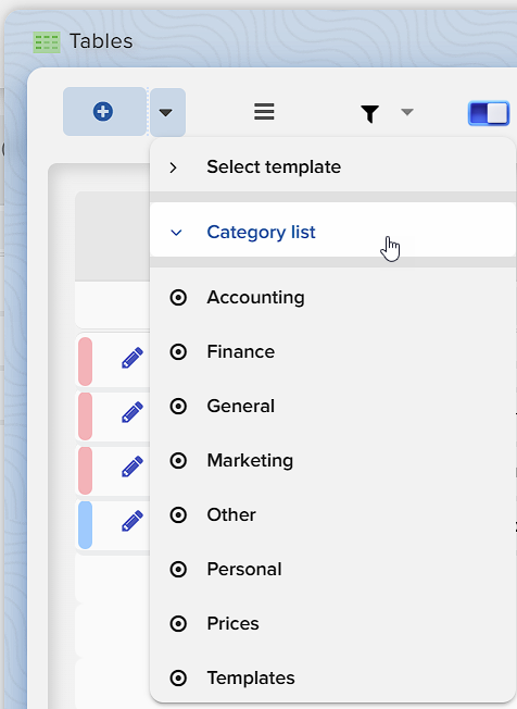 How to manage tables in Elbuz