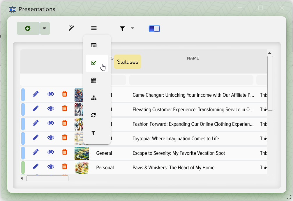 How to create presentations in Elbuz