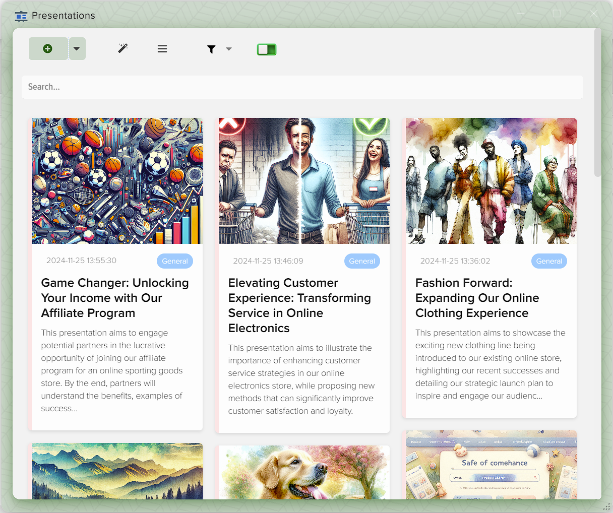 How to create presentations in Elbuz