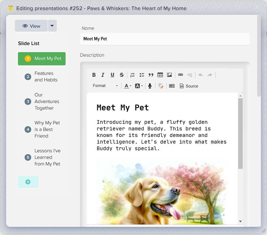 How to create presentations in Elbuz