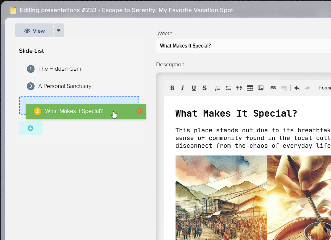 How to create presentations in Elbuz