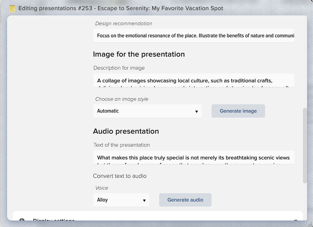 How to create presentations in Elbuz