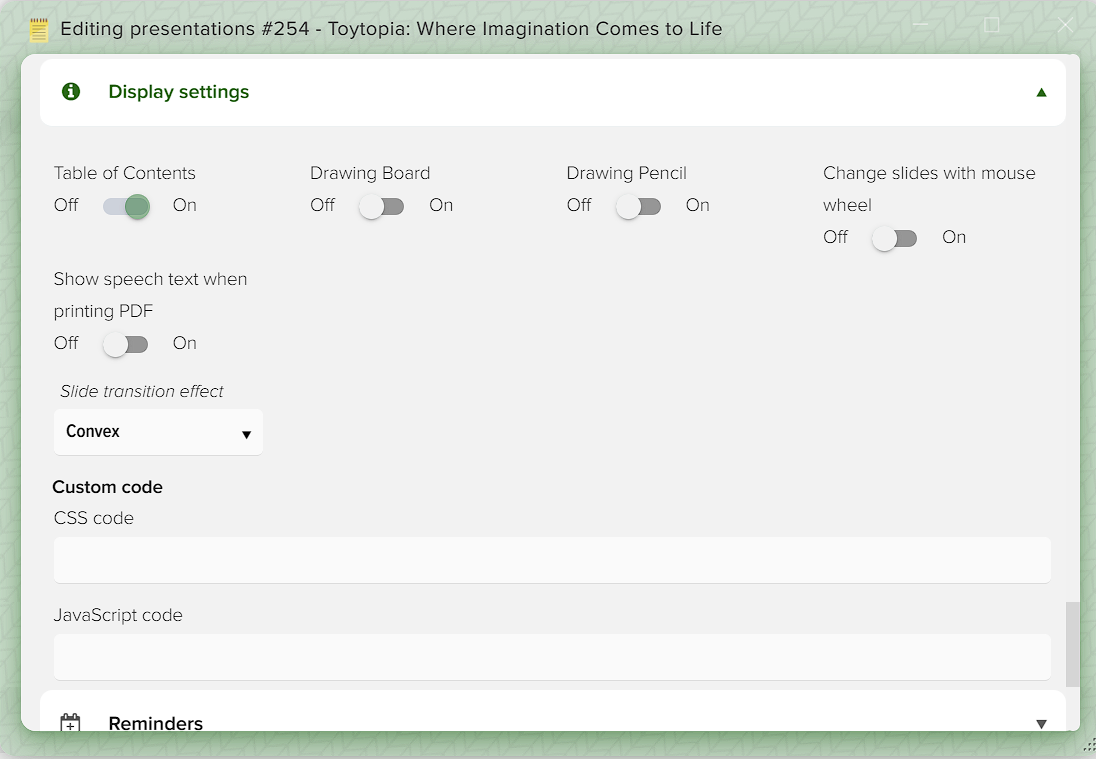 How to create presentations in Elbuz