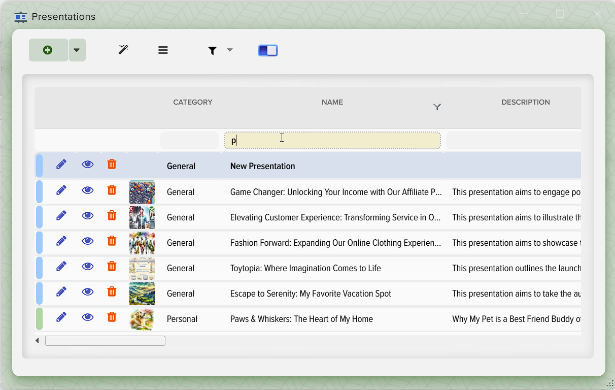 How to create presentations in Elbuz