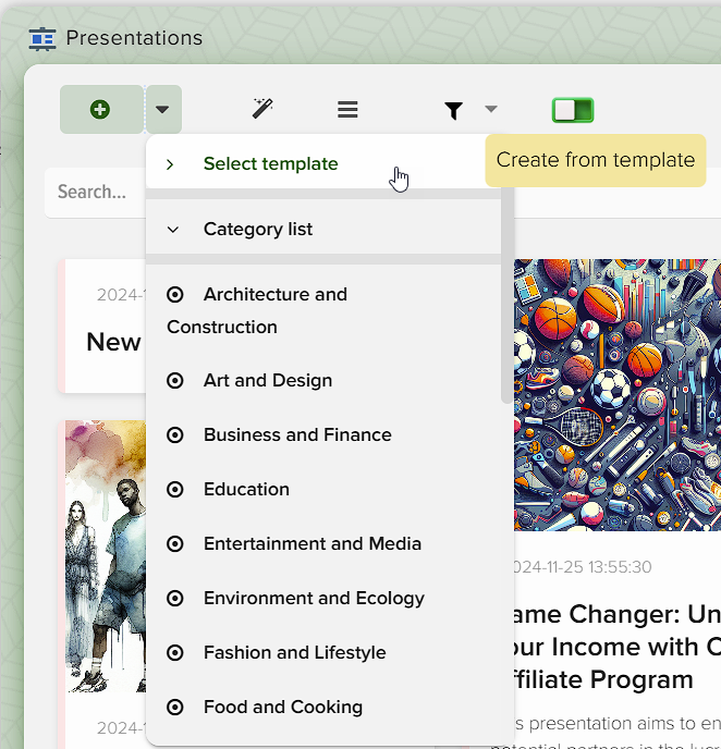 How to create presentations in Elbuz