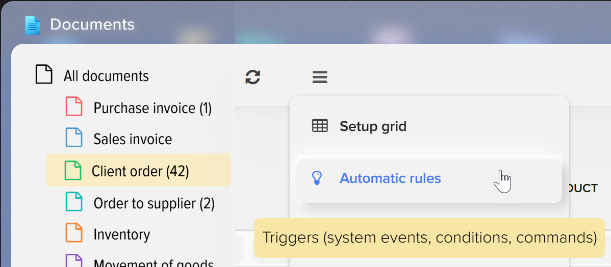 Automatic rules (triggers, events, conditions and actions)