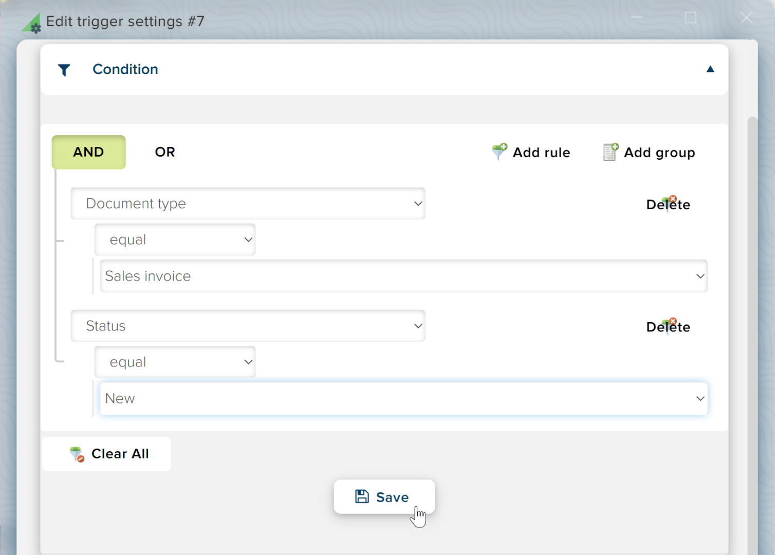 Automatic rules triggers events conditions and actions
