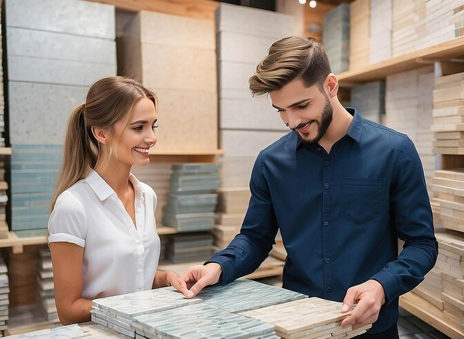 Empresario en ciernes Abre una tienda online de azulejos cerámicos