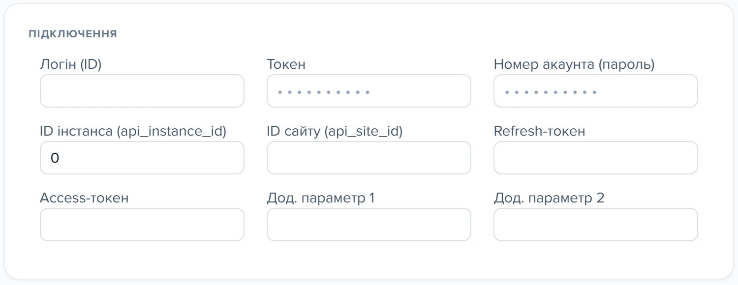 Форма API-підключення шаблону «Мій магазин ceneo.pl»