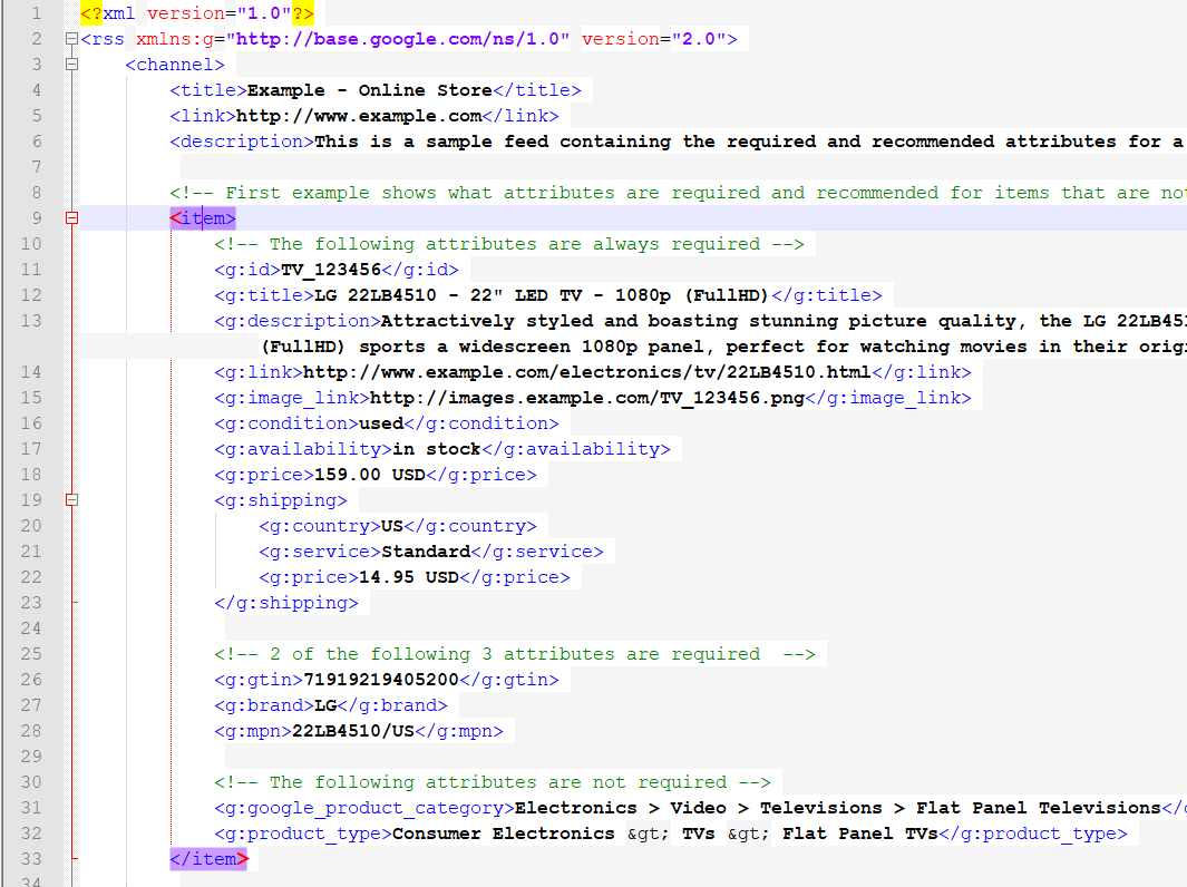 Налаштування завантаження товарів з прайсу у форматі XML - Google Merchant