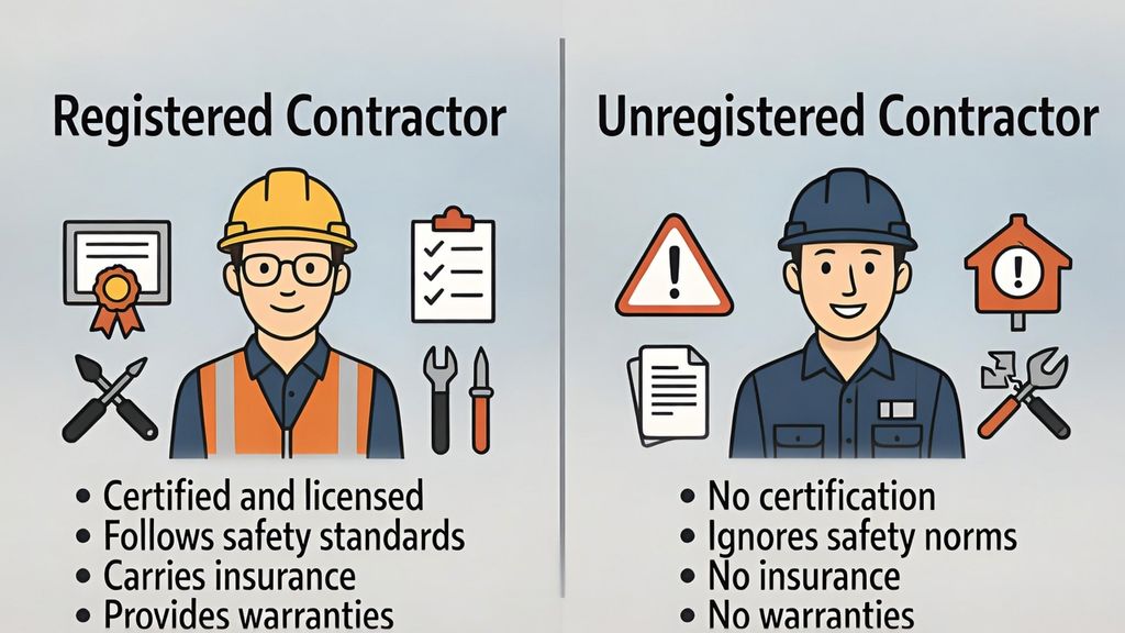 ההבדל בין קבלן רשום לקבלן לא רשום והסיכונים שבדרך
