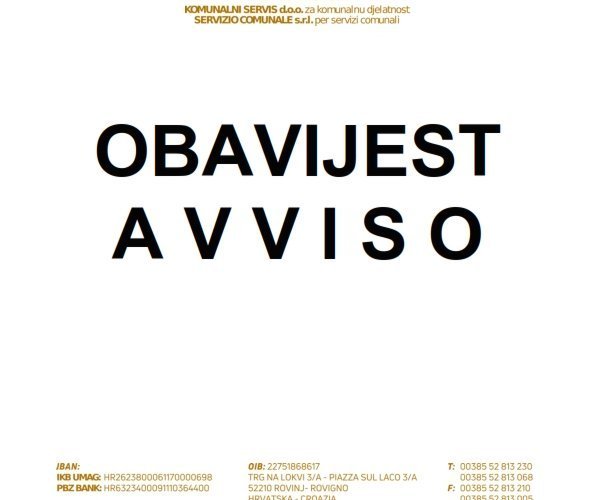 Radno vrijeme odlagališta građevnim otpadom "Turnina"  tijekom praznika