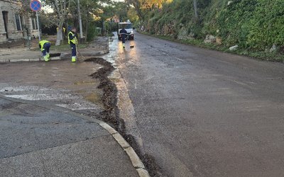 Ripristino stradale in corso