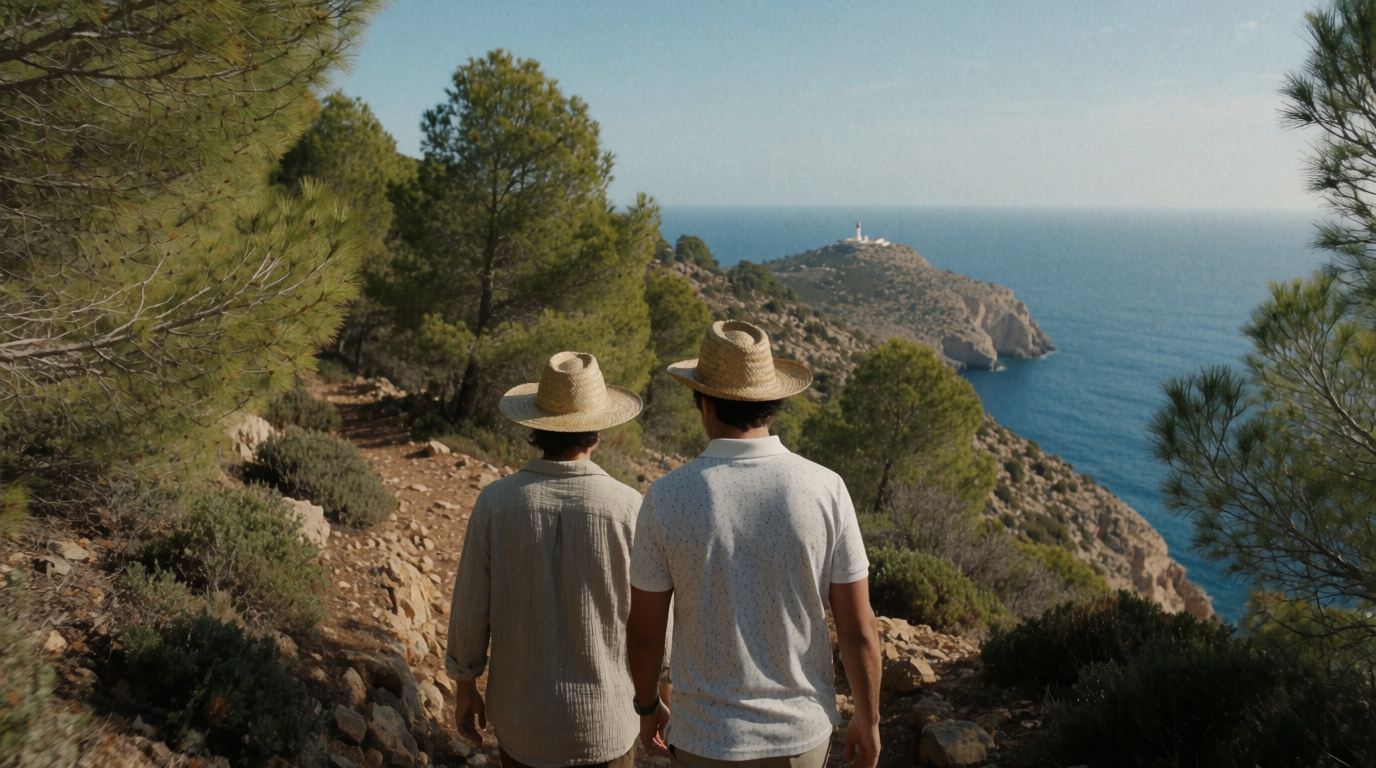 Two walkers on the Serra Gelada coastal path above Albir