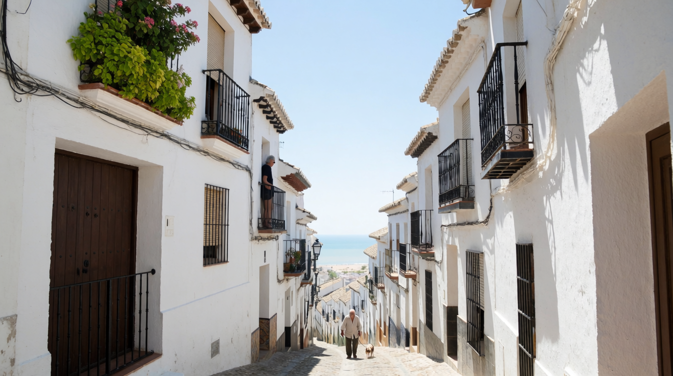 Mijas: the hill village, the coast road, and the pull between them