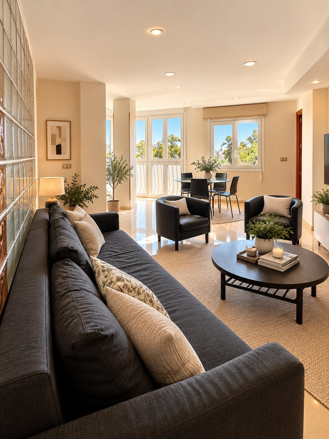 A three-bedroom flat in Perchel Sur, between the port and the station