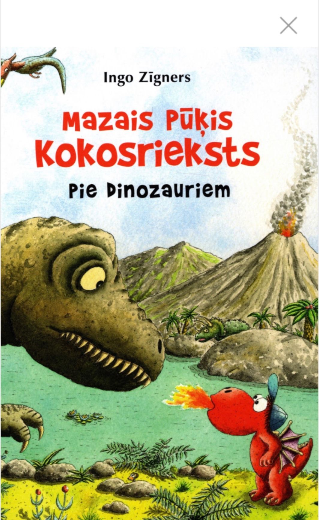 Mazais pūķis kokosrieksts pie dinozauriem -