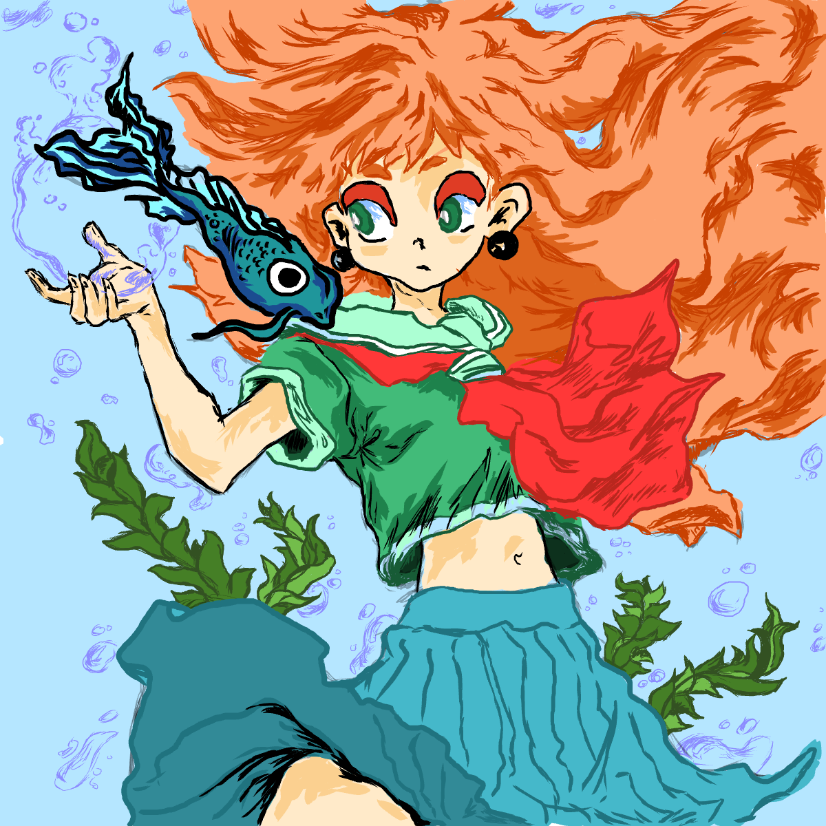Girl's Dream Adventure with The Magical Fish