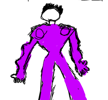 purple latex man