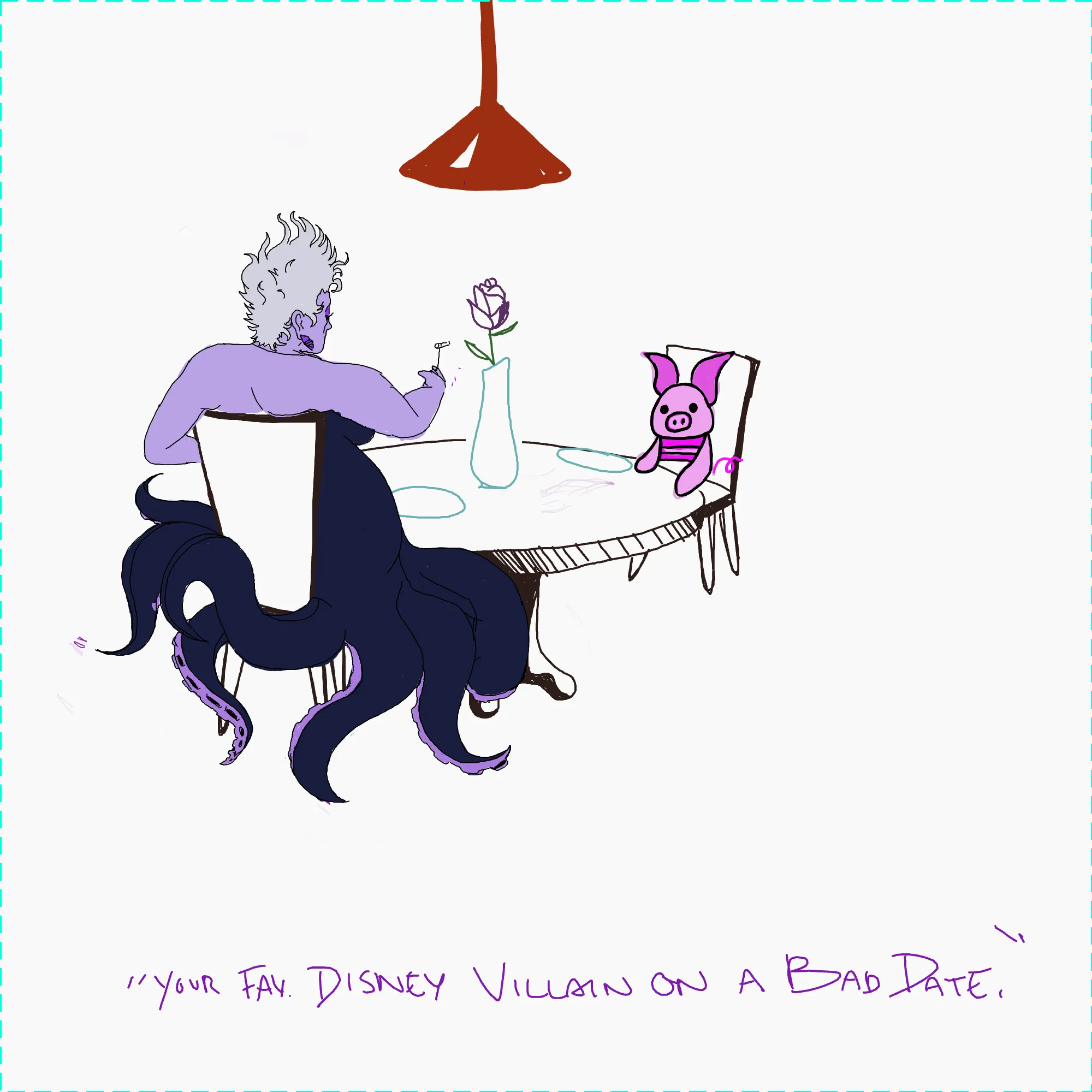 Prompt: Fav Disney Villain on a Bad Date
