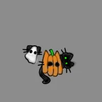 random small halloween cat doodles