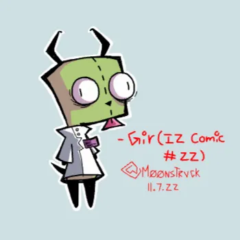 Gir wearing a lab coat