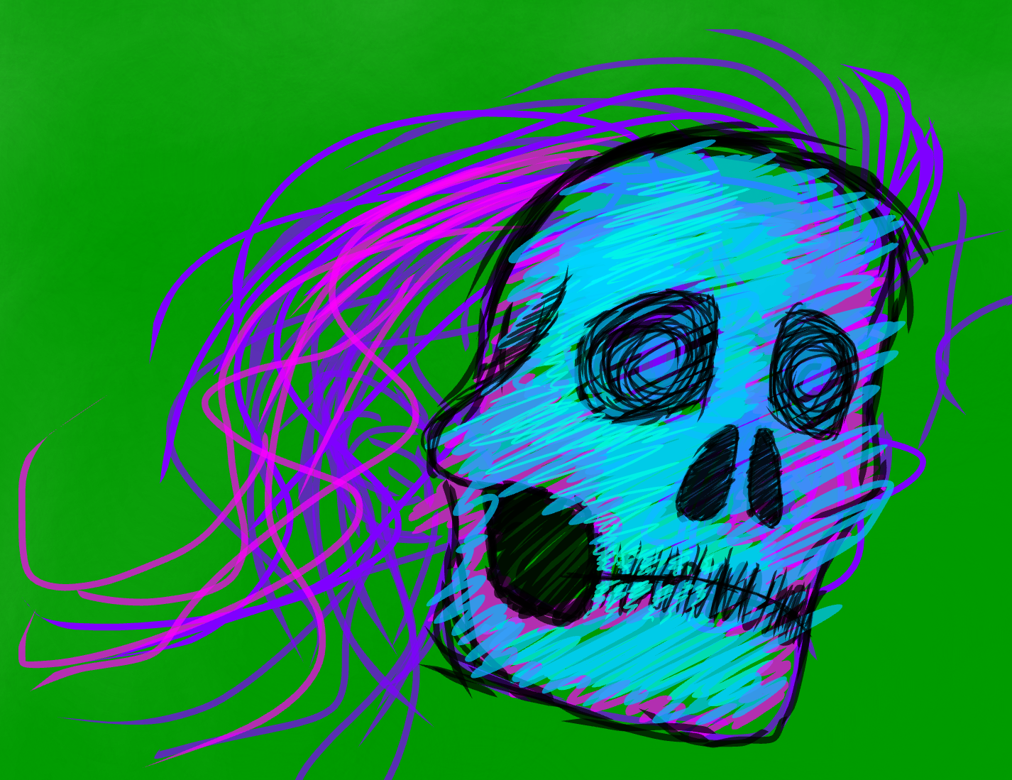 neon skull