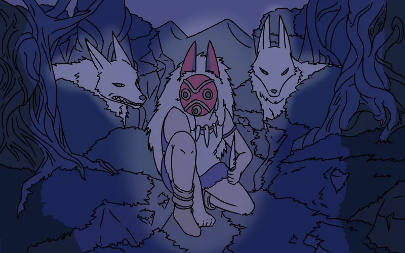 Fan art of San from Princess Mononoke