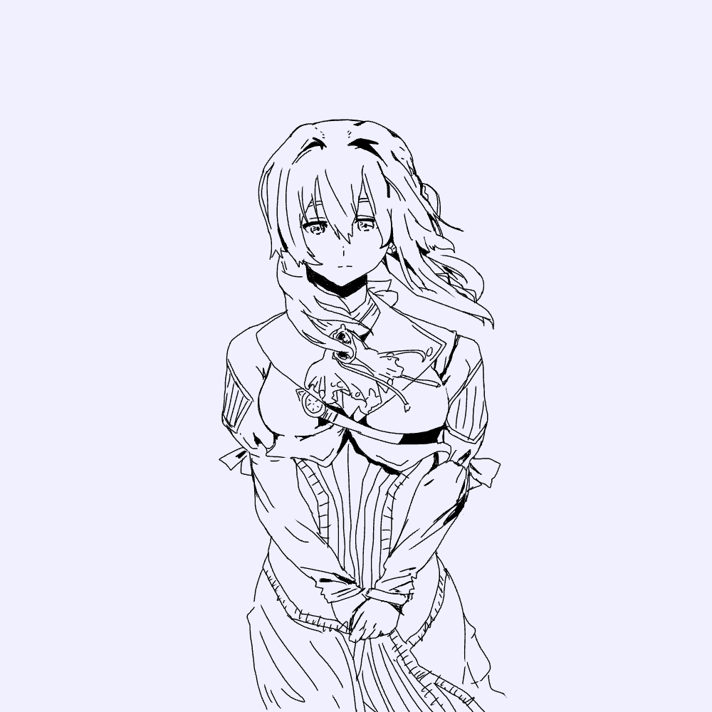 Sketch of a redraw from a panel of violet evergarden