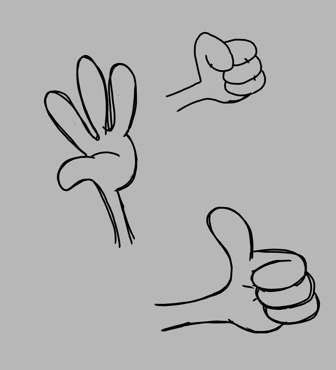 Cartoon hand test drawing 