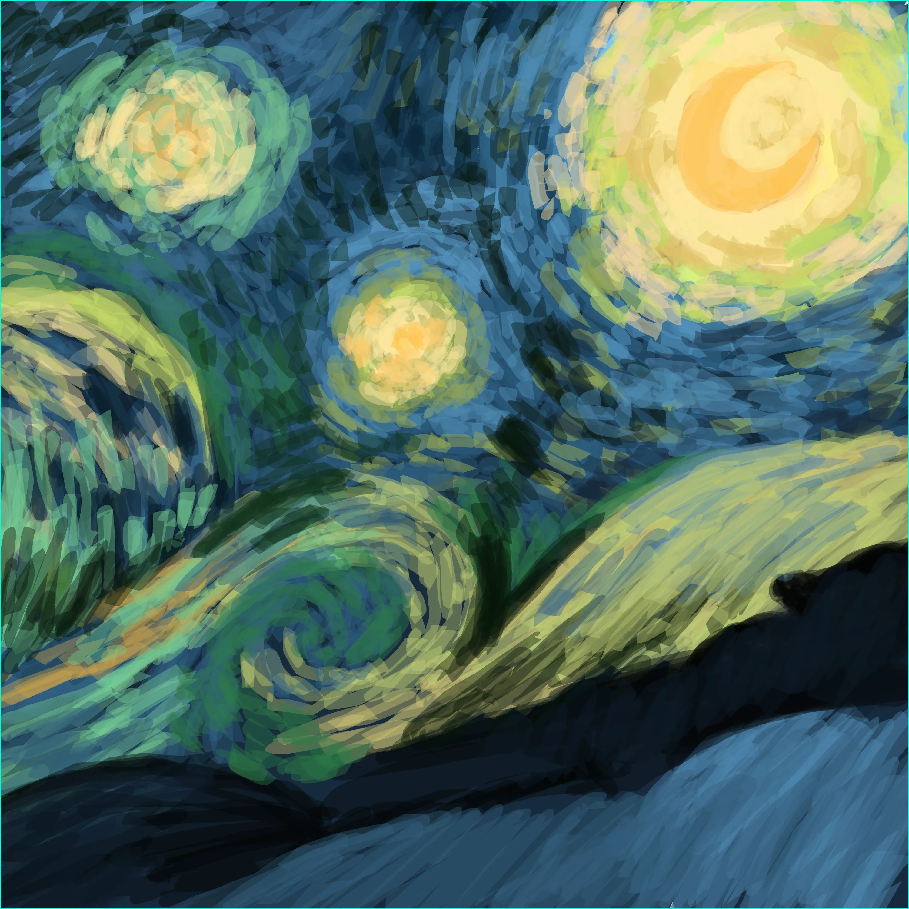 Van gough night sky segment