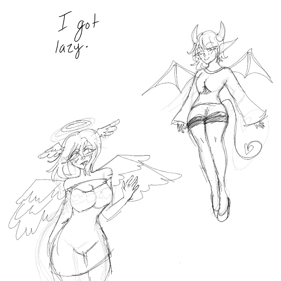 Demon And Angel Drawing :p