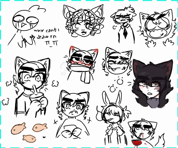 A bunch a lil doodles of my OC 🐱