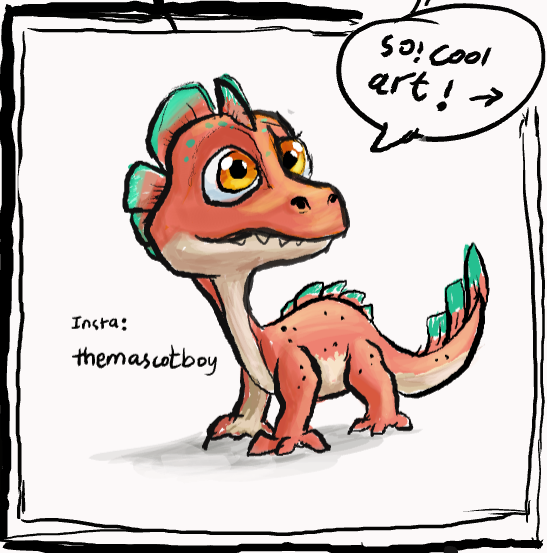 Cute Dino Illustration by Insta @themascotboy