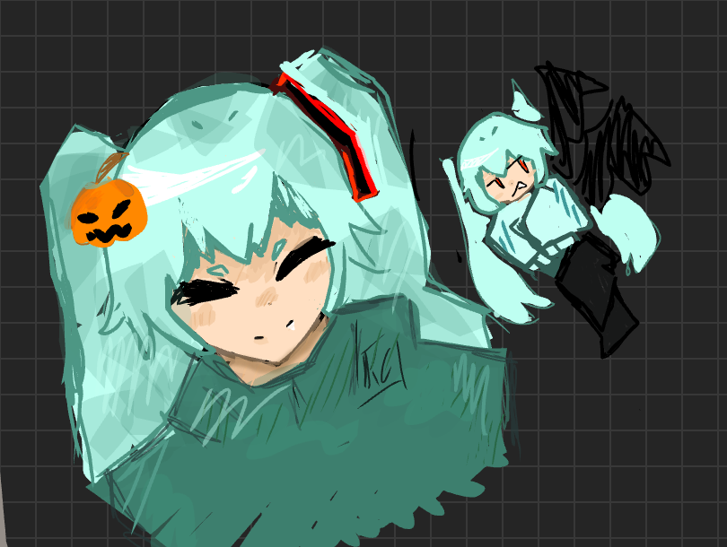 Happy Halloween! Here's a spooky miku! 