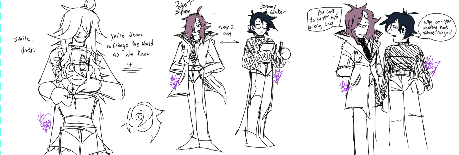 WHats this?! Villain concepts for the story I'm writing???  ,':O